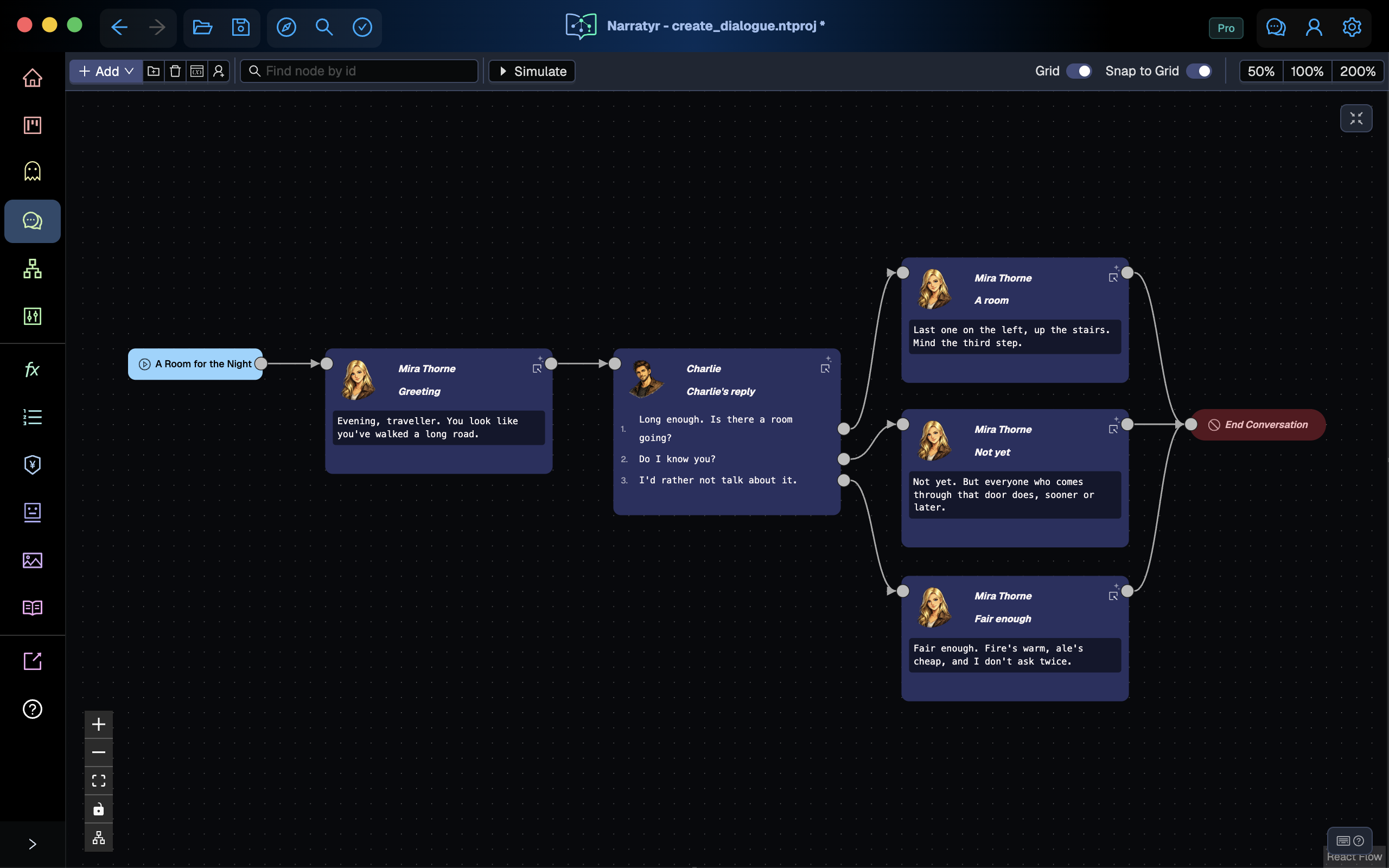 The arranged graph