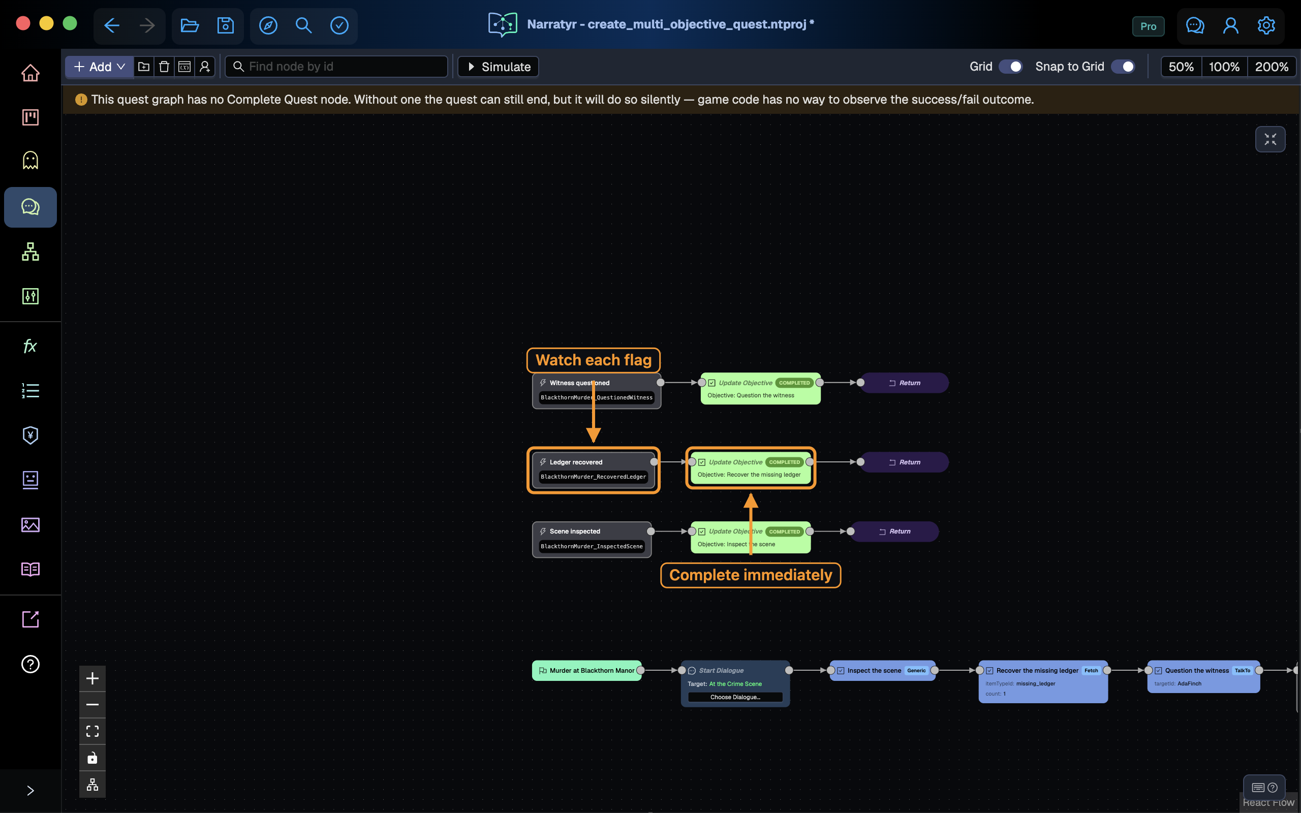 Three Event Listener bodies independently completing objectives and returning