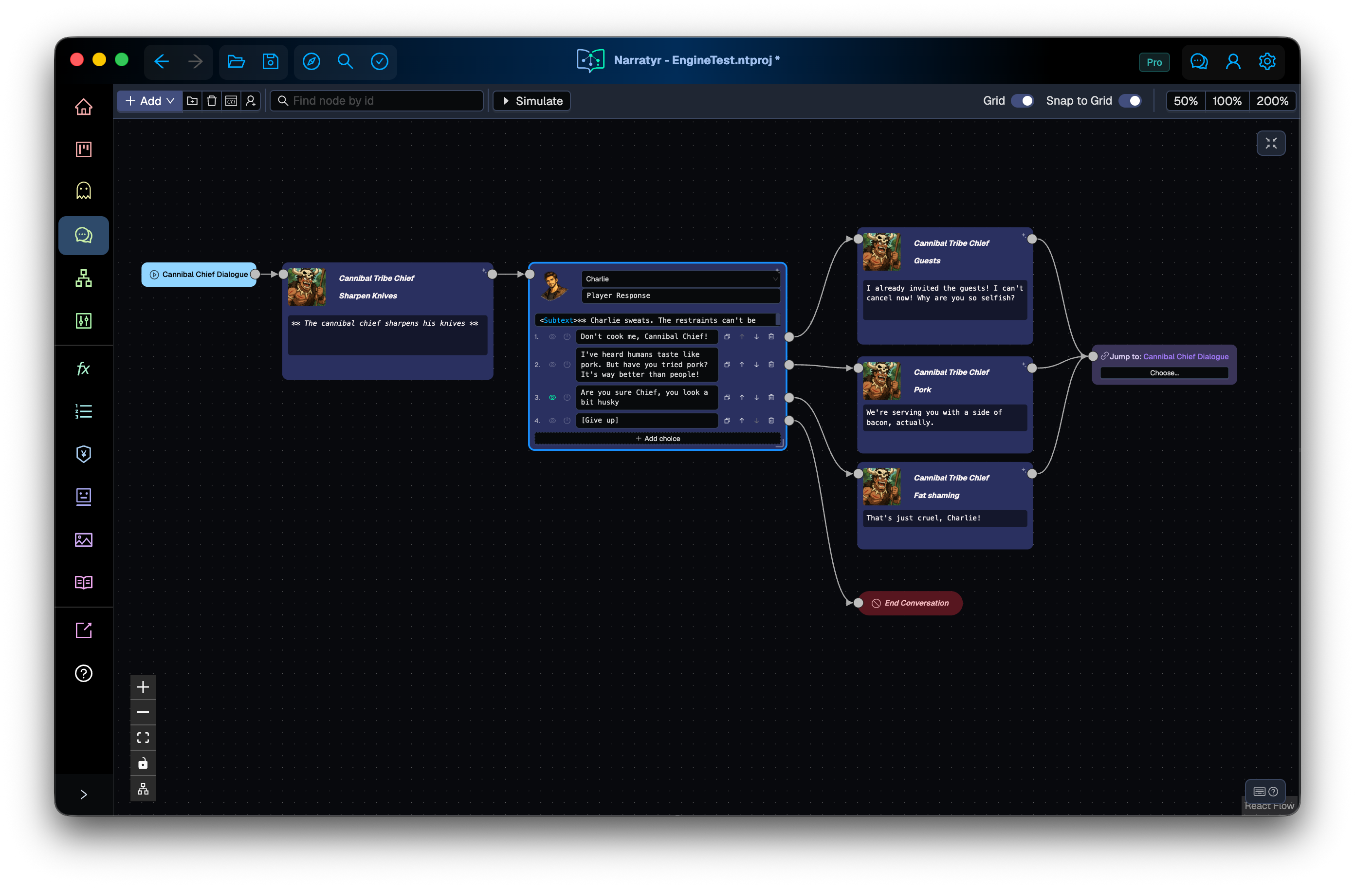 An example dialogue